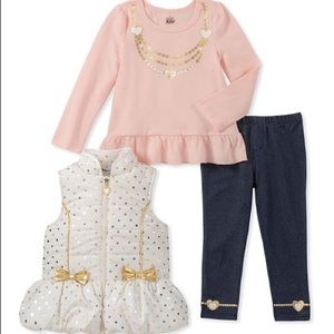 Gold and White Polka Dot Set